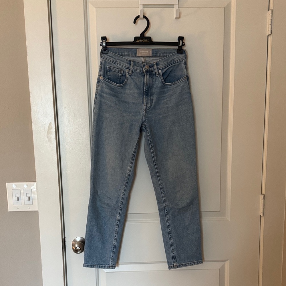 Everlane The Cheeky Jean High Rise Straight Leg Crop Light Wash Size 25